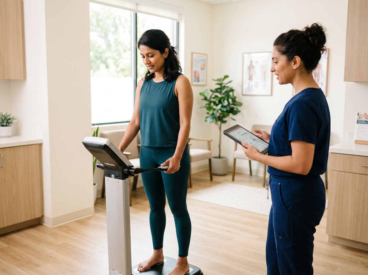 InBody body composition scan in progress at a Livea clinic